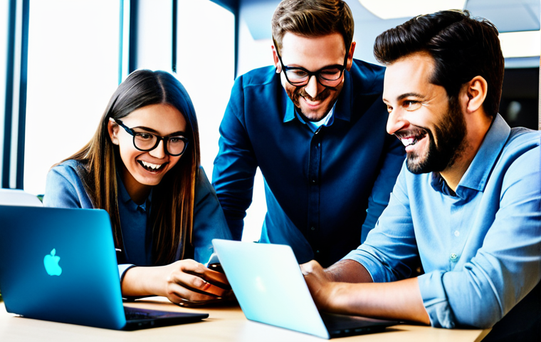 크라우드펀딩 투자자의 감정적 요인 분석 - The Eureka Moment**

"A diverse group of people huddled around a holographic projection of a new gad...