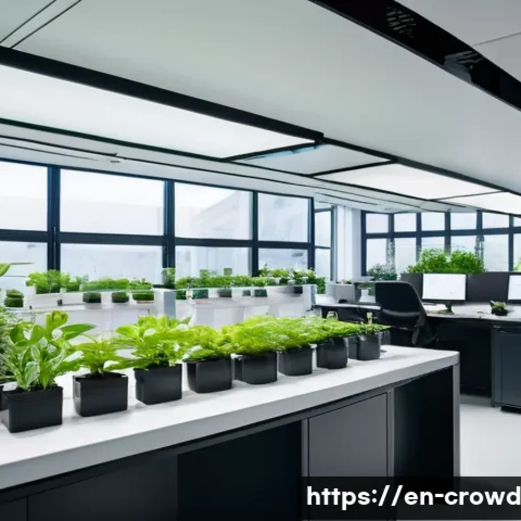 크라우드펀딩 투자 전략의 최신 트렌드 - A vibrant, futuristic green energy lab filled with diverse engineers and scientists collaborating on...